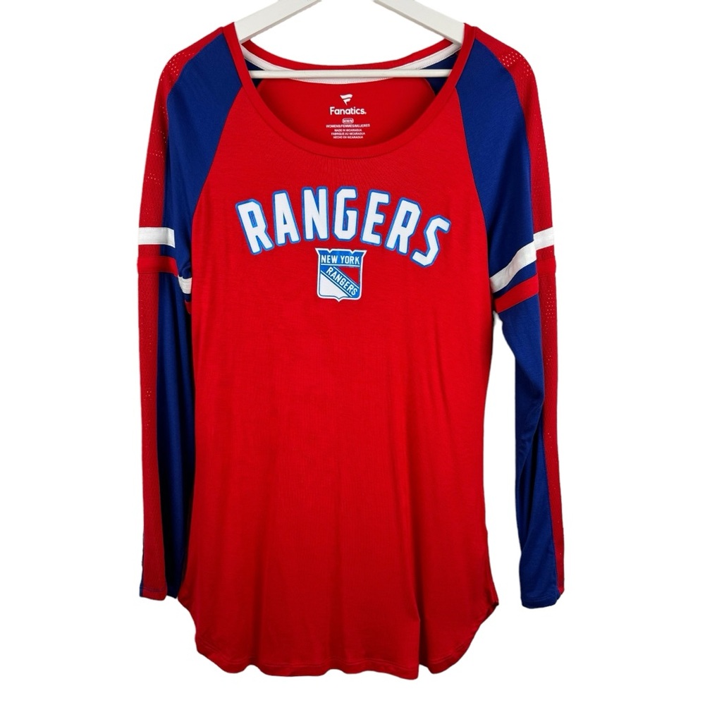 Fanatics NHL Womens New York Rangers Longsleeve Stretch Top Size Medium NWT
